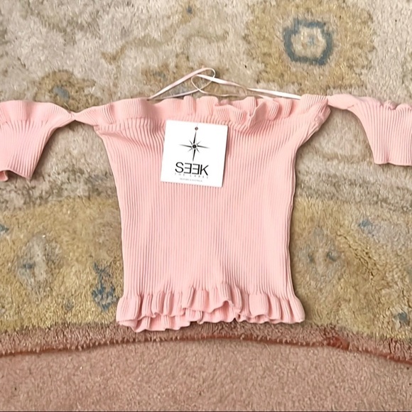 NWT,Seek the Label,Sof Pink,Ribbed Top, Lightly Ruffled Edging,Stunning,Size XS - Picture 2 of 16